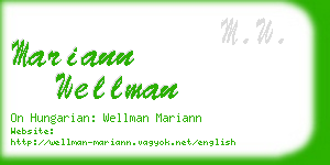 mariann wellman business card